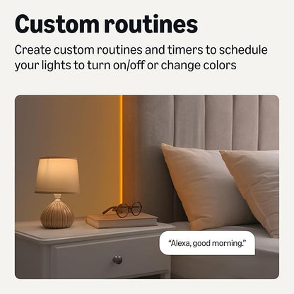 Amazon Basics Smart LED Light Strip, 32.8 Feet (2 Rolls of 16.4 Feet), RGB + Tunable White, Works with Alexa Only, 2.4 GHz Wi-Fi, No Hub Required
