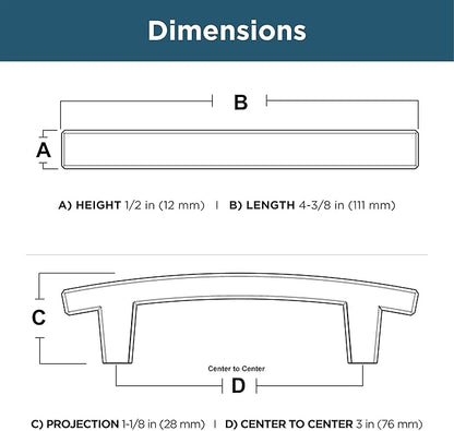 Franklin Brass Pierce (5-Pack) Cabinet Handles 3' Hole Center Deep Bronze Kitchen Drawer Pulls Dresser, Furniture Hardware P29519K-324-B