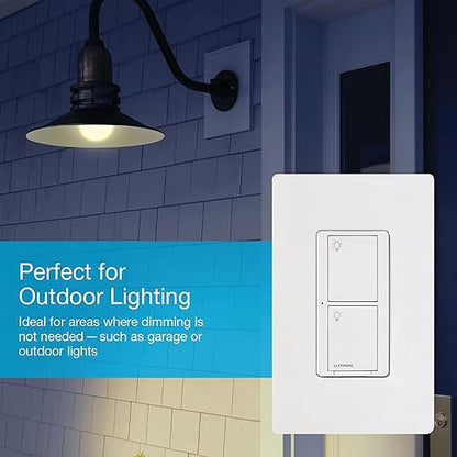 Lutron Caseta Original Smart Light Switch (Lutron Smart Hub Required), for Home, LED Lights, and Fans, 6 Amp, Single-Pole/3-Way, Neutral Required, PD-6ANS-WH-6-Pack, White, 6 Pack