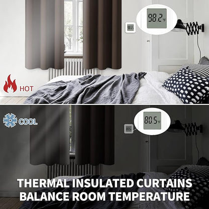 BGment Brown Blackout Curtains for Bedroom - Grommet Thermal Insulated Room Darkening Window Curtains, Set of 2 Panels, Each 55 x 69 Inch