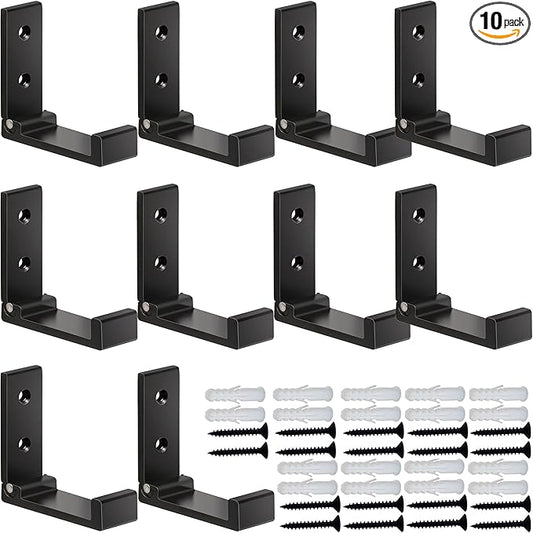 ZEYU Folding Coat Hooks, 10Pcs Wall Hooks for Hanging Coat Towel Hooks Hardware Heavy Duty Aluminum Alloy Headphone Holder Hooks No Rust Wall Mounted with Screws for Bags Fitness Equipment
