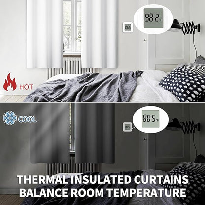 BGment Room Darkening Curtains 72 Inches Long - Grommet Thermal Insulated Drapes Window Treatment Curtains for Bedroom, 2 Panels, 42 x 72 Inch, Pure White