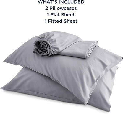 Bedsure Full Size Bed Sheets, Cooling Sheets, Rayon Derived from Bamboo, Breathable & Soft, Deep Pocket Up to 16 Inches, Hotel Luxury Silky Bedding for Hot Sleepers, Silver Grey