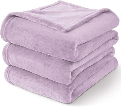 BEDELITE Fleece Blanket King Size Blankets for Bed, Luxury Plush Cozy Fuzzy Blanket 108x90 inches, Super Soft Warm Lightweight Throw Blanket All Seasons Suitable, Lilac
