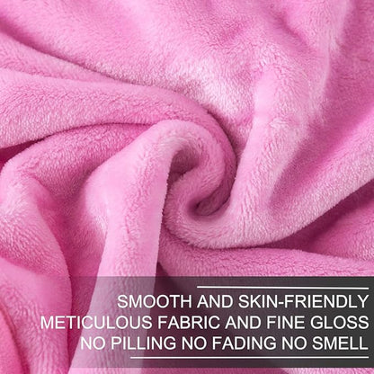 Fleece Twin Size Summer Blanket All Season 350GSM Lightweight Throw for The Bed Extra Soft Brush Fabric Winter Warm Sofa Blanket 66" x 90"(Pink Twin)