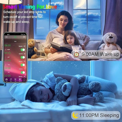Battery Powered Led Strip Lights 13ft, 2x6.5ft USB/Battery Operated RGB LED Lights Birthday Christmas Gift with Remote for TV Backlight, Bedroom, Camping