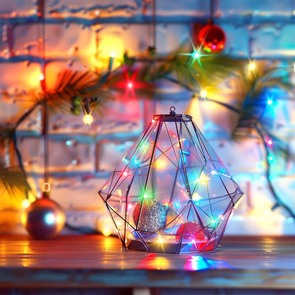 2 Pack Fairy Lights Plug in, 33 Feet 100 LED Waterproof String Lights Plug in on Silver Wire, Starry Firefly Lights for Craft DIY Party Wedding Bedroom Indoor Outdoor Christmas Decorations, Multicolor