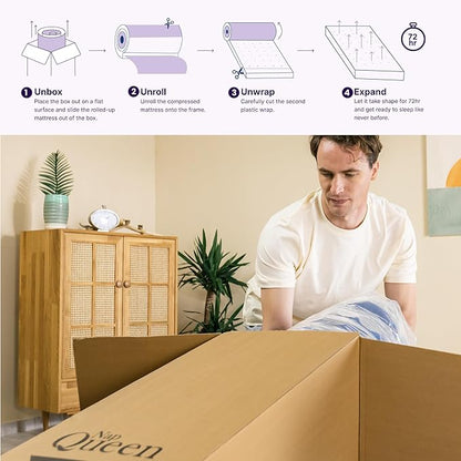 NapQueen Queen Mattress, 12 Inch Victoria Hybrid Cooling Gel Infused Pocket Spring and Memory Foam Mattress, Queen Size Mattress Bed in a Box, CertiPUR-US Certified, Fiberglass-Free Mattress