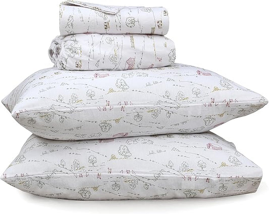RUVANTI Flannel Sheets Full Size - 100% Cotton Double Brushed Bed Sheets Set, Deep Pockets 16 Inches, All Seasons Breathable & Extra Soft Full Sheets, Warm & Cozy, 4 Piece, Rustic Homestead