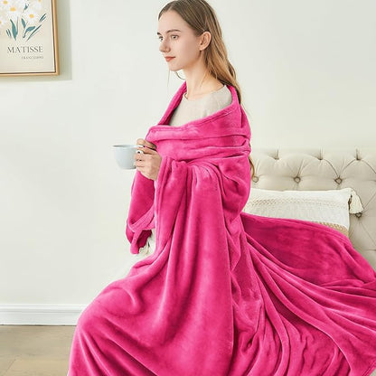 BEDELITE Fleece Blanket Hot Pink Throw Blanket for Couch & Bed, Luxury Plush Cozy Fuzzy Blanket 50" x 60", Super Soft Warm Lightweight Throw Blanket for Travel Camping