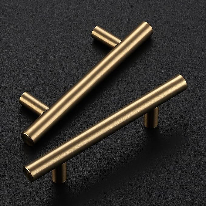 Ravinte 40 Pack 5 Inch Cabinet Pulls Champagne Bronze Stainless Steel Kitchen Drawer Pulls Cabinet Handles 5 InchLength, 3 Inch Hole Center