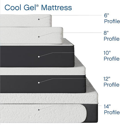 COOL GEL 10 Inch King Mattress Memory Foam Medium Firm, King Size Memory Foam Mattress Cooling, Made in The USA, 10" Depth with Pressure Relief, CertiPUR-US Certified No Fiberglass, CoolGel Bed