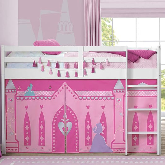 Disney Princess Loft Bed Tent - Curtain Set for Low Twin LoftBed (Bed Sold Separately) by Delta Children (Pack of 10)