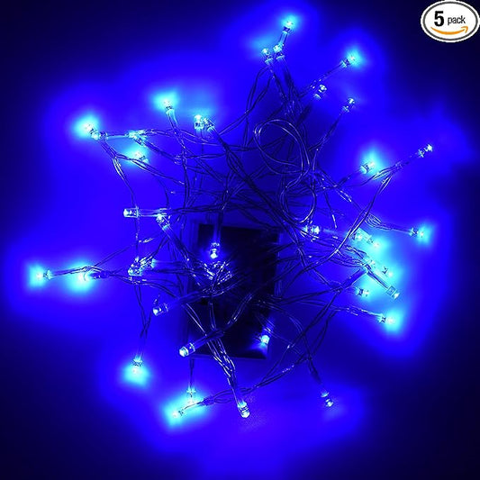 Karlling Battery Operated Blue 40 LED Fairy Light String Wedding Party Xmas Christmas Decorations(Blue,5 Pack)