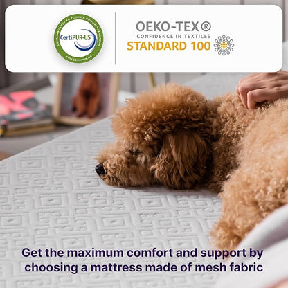 NapQueen 10 Inch Cooling Gel Full Size Medium Firm Memory Foam Mattress, Bed in a Box, White