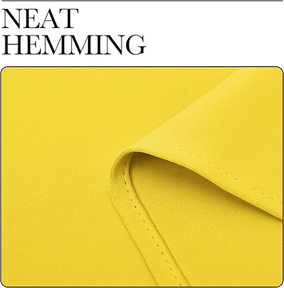 NICETOWN Bedroom Curtain Panels Draperies, Thermal Insulated Solid Grommet Curtains/Drapes (Bright Yellow, 1 Pair, 34 by 45-inch)