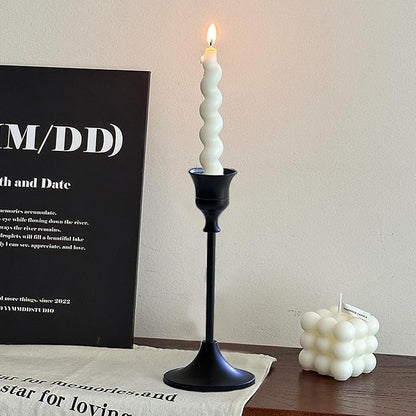 12PCS Black Candlestick Holders Taper Metal Candle Holder for Vintage Candlestick Black Candelabra Candle Holder Thanksgiving Day Christmas Dinning Fireplace Home Decor.