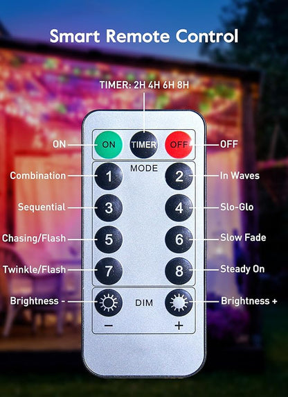 Minetom USB Fairy Lights Plug in, 66Feet 200 LED Twinkle String Lights with Remote and Timer, Waterproof 8 Modes Starry Lights for Indoor Wreath DIY Party Wedding Christmas Decoration, Multicolor