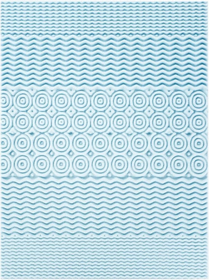 Mellow 1.5 Inch 5-Zone Memory Foam Mattress Topper, Cooling Gel Infusion, Queen, Blue