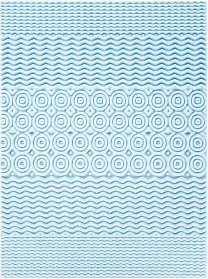 Mellow 3 Inch 5-Zone Memory Foam Mattress Topper, Cooling Gel Infusion, Dorm Essentials, King Blue