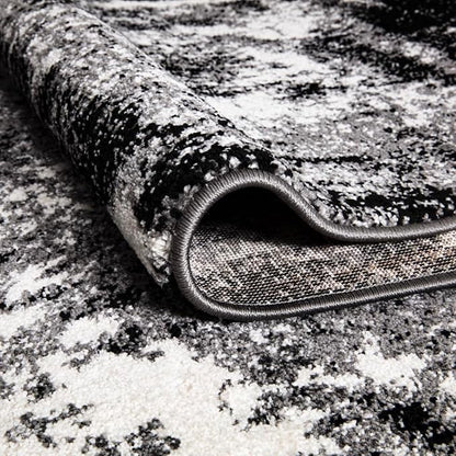 Keen Home Design Area Rugs - 2x3 Non-Shedding, Abstract Rugs for Kitchen, Living Room, Bedroom, Dining Room, Entryway - Size: 2' x 3', Abstract Black