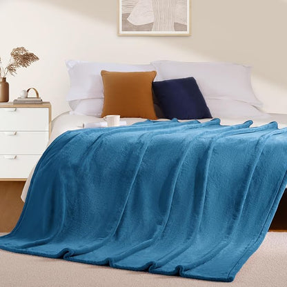 BEAUTEX Fleece Throw Blanket for Couch Sofa or Bed Throw Size, Soft Fuzzy Plush Blanket, Luxury Flannel Lap Blanket, Super Cozy and Comfy for All Seasons (Teal Blue, 50" x 60")