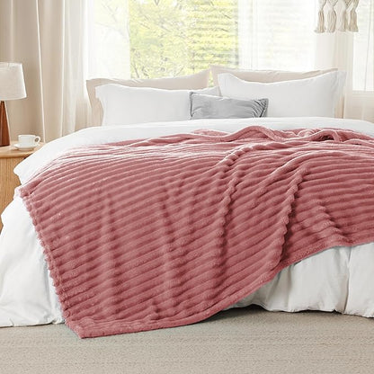 Bedsure GentleSoft Brick Dust Fleece Queen Blanket for Couch - Super Soft Cozy Blankets for Women, Cute Small Blanket for Girls, 90x90 Inches