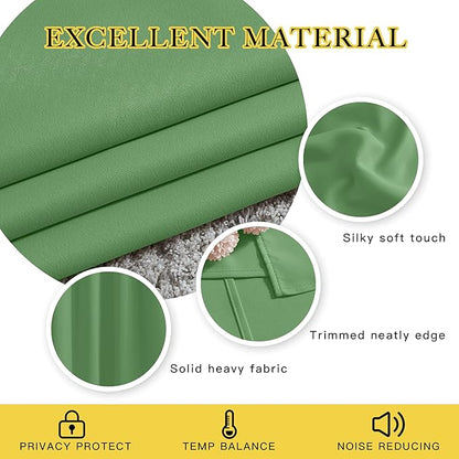 NICETOWN Patio Glass Door Panels - (52 inches Wide x 120 inches Long, Forest Green, 1 Pair) Blackout Curtains for Window Decoration, Privacy Panel Drapes for Dining Room and Guest Room