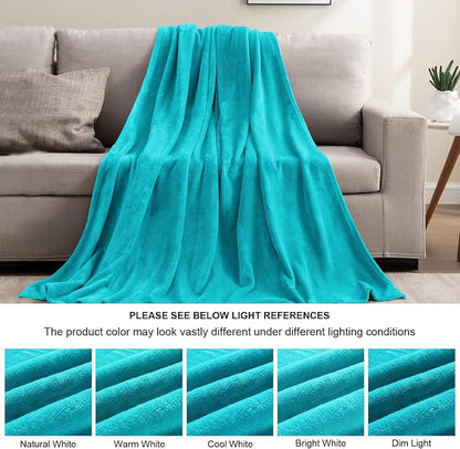 BEDELITE Fleece Blankets Twin Size Teal Throw Blankets for Couch & Bed, Plush Cozy Fuzzy Blanket, Super Soft & Warm Blankets for Spring and Summer