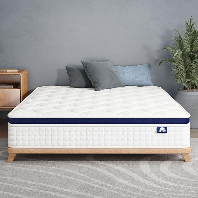 Full Mattress 10 Inch - Hybrid Mattress Bed in a Box, Medium Firm Support, Pressure & Pain Relief for All Sleepers, CertiPUR-US Certified, Fiberglass-free, Reinforced Edge Support, Motion Isolation