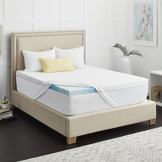 2" SealyChill™ Memory Foam Mattress Topper, Washable Allergen Resistant Cover, Queen (F02-00159-QN0) , White