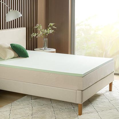 ZINUS 1.5 Inch Green Tea Memory Foam Mattress Topper, Smaller, More Convenient WonderBox Packaging, Pressure-Relieving Layers, CertiPUR-US Certified, Full