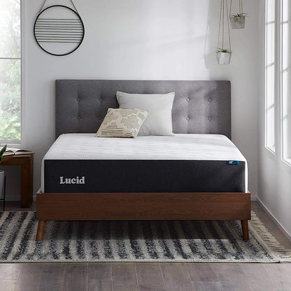Lucid 12 Inch Memory Foam Mattress - Medium Plush Feel - Infused with Refreshing Bamboo Charcoal and Cooling Gel - Bed in a Box - Temperature Regulating - Pressure Relief - Breathable - Twin Size