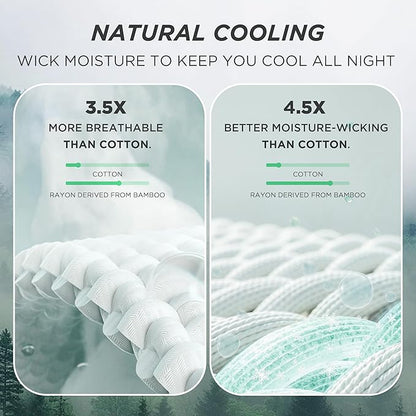 Bedsure Cooling Cotton Waffle Queen Size Blanket - Lightweight Breathable Blanket of Rayon Derived from Bamboo for Hot Sleepers, Luxury Throws for Bed, Couch and Sofa, Green, 90x90 Inches