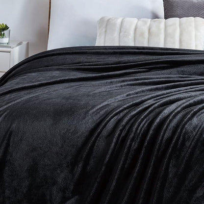Walensee Fleece Blanket Plush Throw Fuzzy Lightweight (California King Size 108x102black) Super Soft Microfiber Cal King Size Flannel Blankets for Couch, Bed, Sofa Warm and Cozy for All Seasons