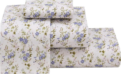 RUVANTI Flannel Sheets Full Size - 100% Cotton Double Brushed Bed Sheets Set, Deep Pockets 16 Inches, All Seasons Breathable & Extra Soft Full Sheets, Warm & Cozy, 4 Piece, Sand Rose