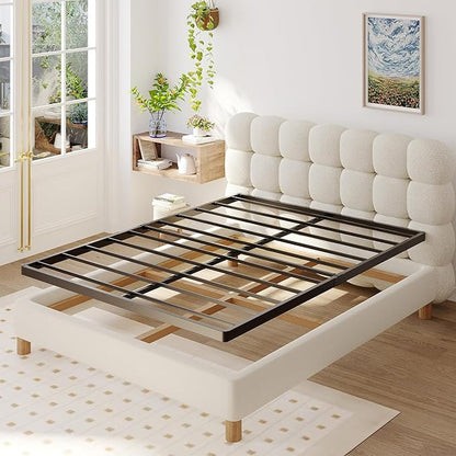 King Box Spring Bed Base 2 Inch, Low Profile Metal Box Spring King Bunkie Board 2 Inch, 3000 Lbs Max Weight Capacity Mattress Foundation, Noise-Free, Easy Assembly