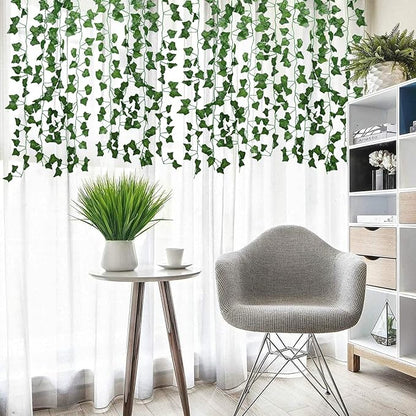 RECUTMS 258 FT Fake Vines Greenery Leaf Garland Ivy Vine Foliage Flowers Hanging for Wedding Party Garden Home Kitchen Office Aesthetic Wall Bedroom Living Room Patio Decor(36 Pack)