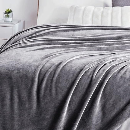 Walensee Fleece Blanket Plush Throw Fuzzy Lightweight (Twin Size 60x80 Dark Grey) Super Soft Microfiber Flannel Blankets for Couch, Bed, Sofa Ultra Luxurious Warm and Cozy for All Seasons