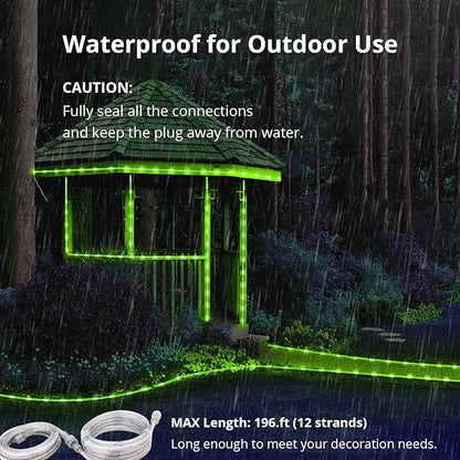 LED Rope Lights, 16.4 Feet Green Flat Flexible Strip Light, Plug in Novelty Lighting, Connectable and Waterproof for Home Christmas Holiday Garden Patio Party Decoration