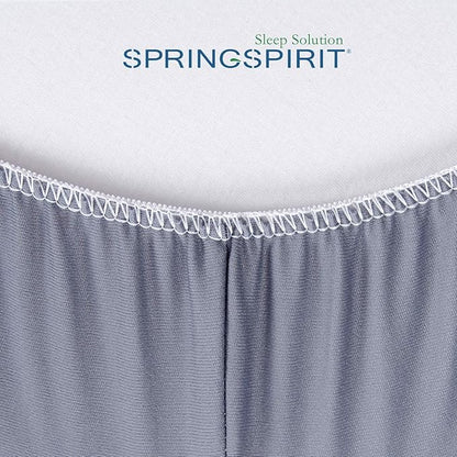 Box Spring Cover King Size, Alternates for Bed Skirt, Smooth and Elastic Woven Material Wrap Around 4 Sides of The Box Spring, Wrinkle & Fading Resistant, Washable, Dustproof, Grey