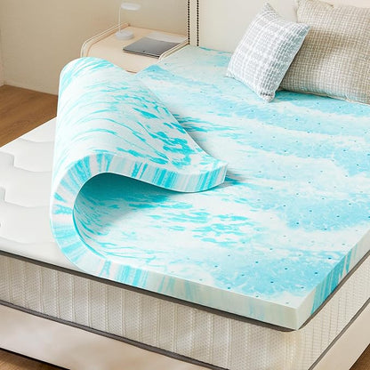 Mattress Topper, King Size Cooling Memory Foam Bed Toppers, 2 Inch Soft Mattress Pads for Sleeper Sofa, RV, Camper, CertiPUR-US Certified