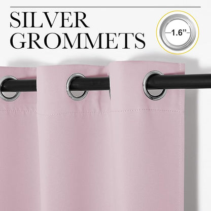 NICETOWN Baby Pink Blackout Curtains 78 inches Length for Living Room, 2 Panels, 55" Wide, Thermal Insulated Decoration Drapes for Bedroom Window