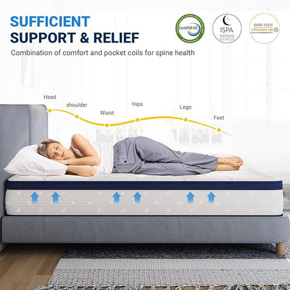 Avenco 10 Inch Full Size Mattress, Full Mattresses in a Box for Pain Relief & Motion Isolation, CertiPUR-US Certified