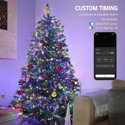 Brizled Smart Christmas Lights, 66FT 200 LED Color Changing Christmas String Lights App & Voice Control, Dimmable Warm White & Multicolor Xmas Tree Lights Music Sync for Indoor Outdoor Wedding Party