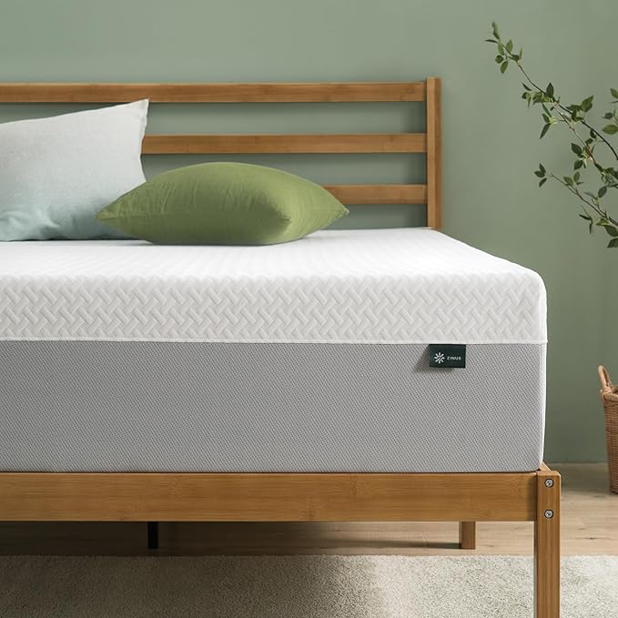 ZINUS 12 Inch Green Tea Essential Memory Foam Mattress [New Version], Full, Fiberglass Free, Medium Feel, Breathable Airflow Memory Foam, Certified Safe Foams & Fabric, Mattress in A Box
