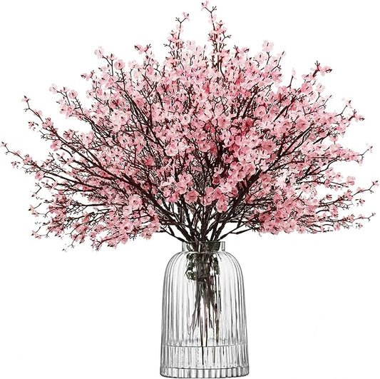 Uieke 30 Pcs Artificial Flowers Baby Breath Faux Pink Artificial Gypsophila Bouquet Fake Silk Flowers Real Touch for Home Office Kitchen Wedding Wall DIY Room Farmhouse Décor