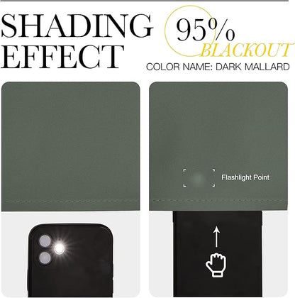 NICETOWN Living Room Window Curtain Drapes Extra Long & Wide - Living Room Panels Grommet Top Window Treatment for Hall & Guest Room (W80 x L108, Dark Mallard, 2 Pieces)