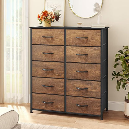 YITAHOME 10 Drawer Dresser - Fabric Storage Tower, Organizer Unit for Bedroom, Living Room, Hallway, Closets
