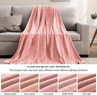 BEDELITE Fleece Blanket King Size Blankets for Bed, Luxury Plush Cozy Fuzzy Blanket 108x90 inches, Super Soft Warm Lightweight Throw Blanket All Seasons Suitable, Pink